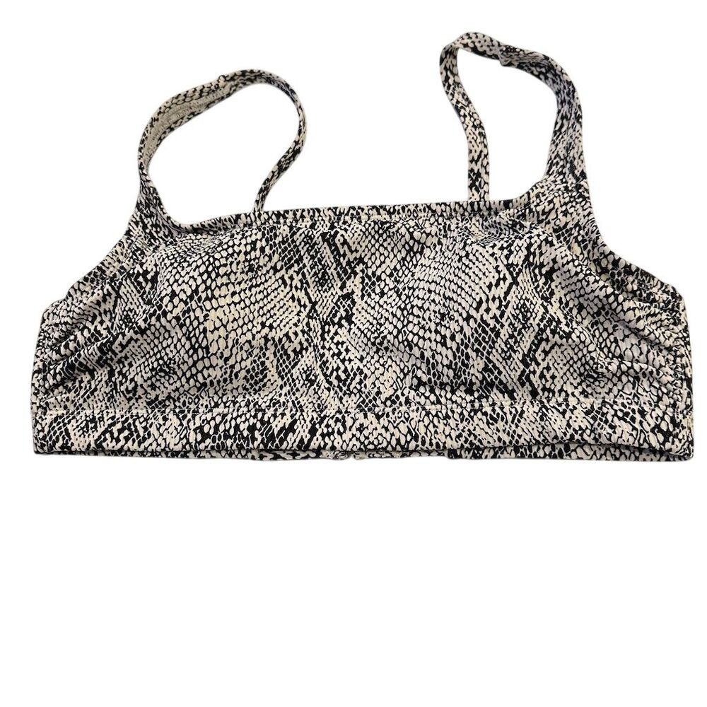 Xhilaration‎ Women's Plus 16W Snake Print Bralette Bikini Top Black